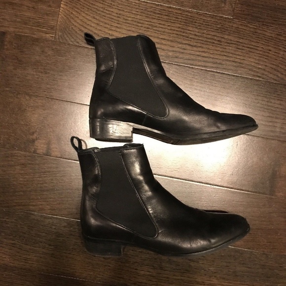 L.K. Bennett Black Leather Chelsea Ankle Boots - Picture 2 of 4